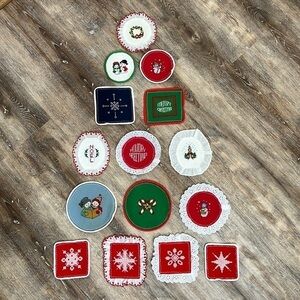 Christmas Patches Handmade Embroidered Cross Stitched Craft